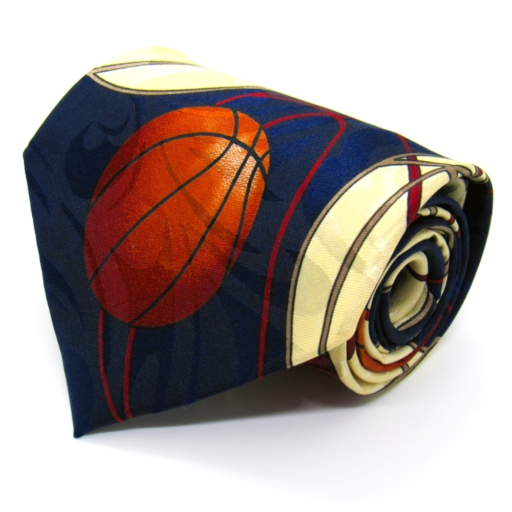 Steven Harris Men's Neck Tie w/ Basketball Print